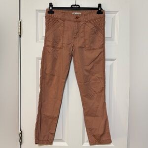 Womens Madewell Dusty Rose 100% Cotton Straight Leg Casual Cropped Pants Size 24